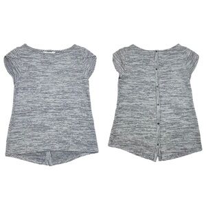 Market & Spruce Striped Knit Top XS Petite Button Back